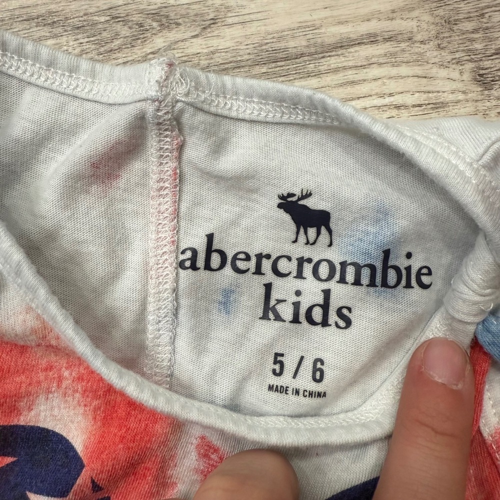 Abercrombie Kids Mickey Mouse Tank Top Tie Dye Patriotic Red White Blue 5/6 - Picture 3 of 3